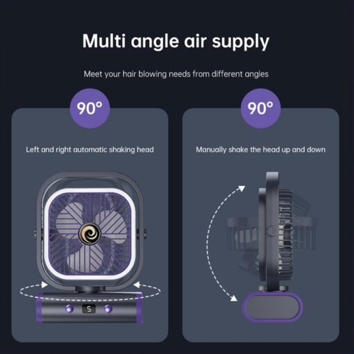 Grey USB Desk Fan with 90° Oscillation – image 5