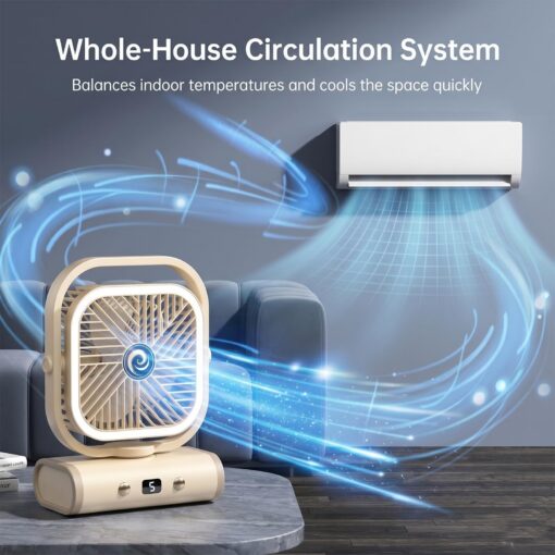 USB Desk Fan with 2400mAh Rechargeable Battery – image 2