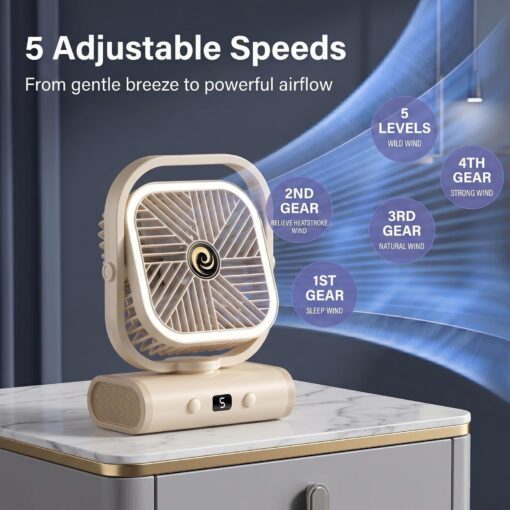 USB Desk Fan with 2400mAh Rechargeable Battery – image 3