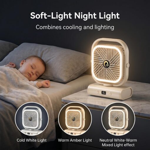 USB Desk Fan with 2400mAh Rechargeable Battery – image 4