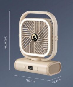 USB Desk Fan with 2400mAh Rechargeable Battery - Image 7