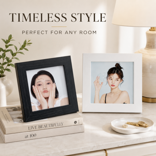 8-Inch White Square Wall-Mounted Photo Frame Set – image 7