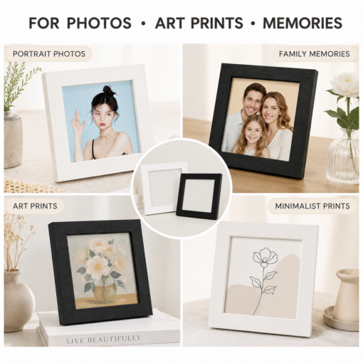 8-Inch White Square Wall-Mounted Photo Frame Set – image 8