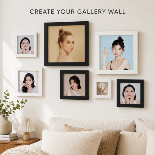 8-Inch White Square Wall-Mounted Photo Frame Set – image 9