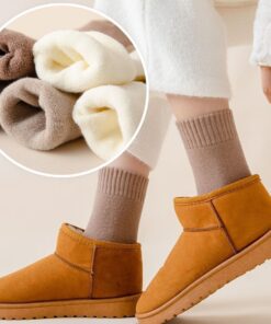 10 Pairs Purple Thermal Mid Calf Fleece Lined Socks - Image 3