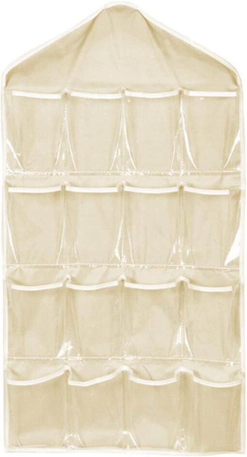 V1197-YF-071401-00.jpg 16 Pocket Beige Hanging Storage Bag for Closets – image 1