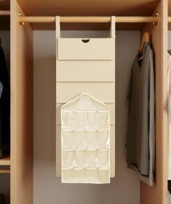 16 Pocket Beige Hanging Storage Bag for Closets - Image 4