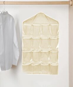 16 Pocket Beige Hanging Storage Bag for Closets - Image 5