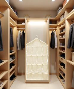 16 Pocket Beige Hanging Storage Bag for Closets - Image 7