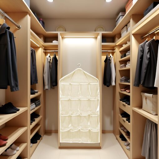 16 Pocket Beige Hanging Storage Bag for Closets – image 7