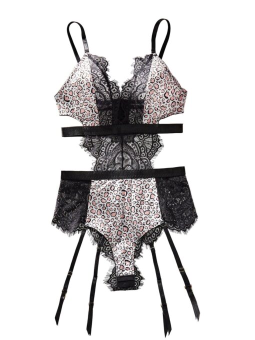 V1257-7VB46107100982-00.jpg House Of Dasein Leopard Lace Lingerie – image 1