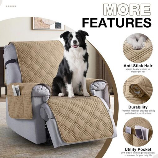 Waterproof Quilted Armchair Cushion with Non-Slip Fit – image 2