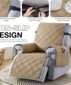 Waterproof Quilted Armchair Cushion with Non-Slip Fit - Image 3