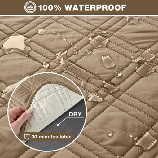 Waterproof Quilted Armchair Cushion with Non-Slip Fit – image 4