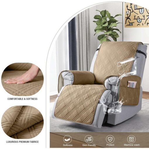 Waterproof Quilted Armchair Cushion with Non-Slip Fit – image 5