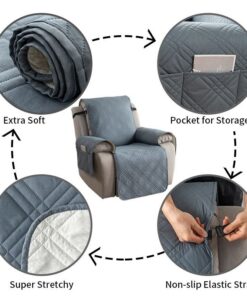 Waterproof Quilted Armchair Cushion with Non-Slip Fit - Image 6