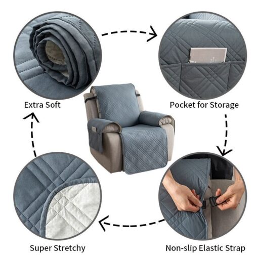 Waterproof Quilted Armchair Cushion with Non-Slip Fit – image 6