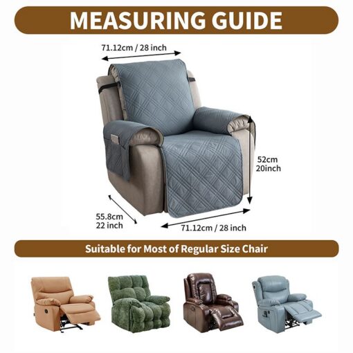 Waterproof Quilted Armchair Cushion with Non-Slip Fit – image 7