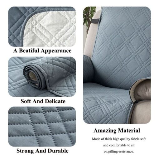 Waterproof Quilted Armchair Cushion with Non-Slip Fit – image 9