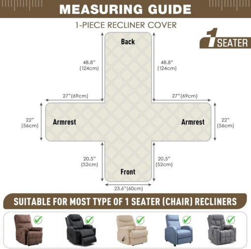 Waterproof Quilted Armchair Cushion with Non-Slip Fit – image 11