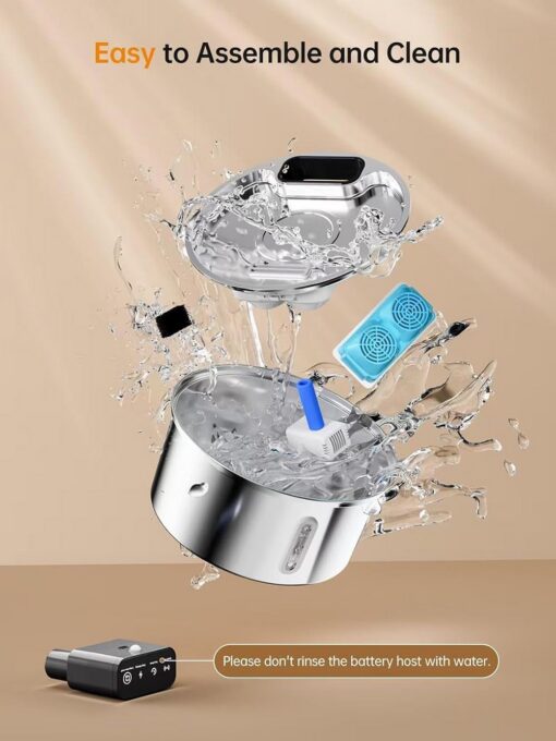 Wireless Pet Water Fountain 3.2L Stainless Steel – image 7