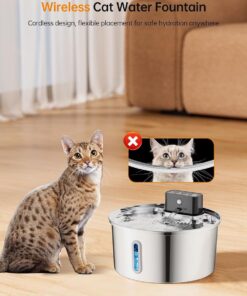 Wireless Pet Water Fountain 3.2L Stainless Steel - Image 8