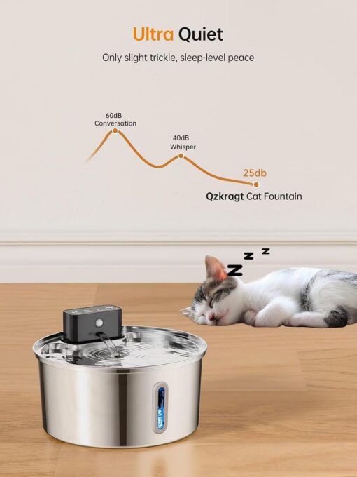Wireless Pet Water Fountain 3.2L Stainless Steel – image 3