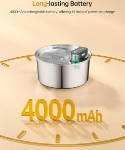 Wireless Pet Water Fountain 3.2L Stainless Steel - Image 5
