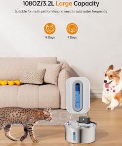 Wireless Pet Water Fountain 3.2L Stainless Steel - Image 9