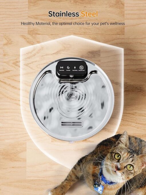 Wireless Pet Water Fountain 3.2L Stainless Steel – image 13