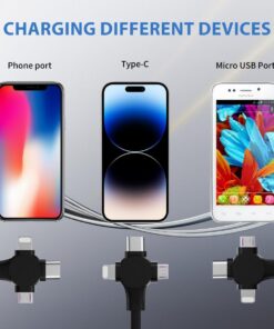 40-Pack Retractable 3-in-1 Charging Cable, 115cm - Image 3