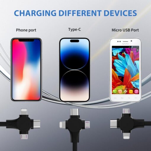 40-Pack Retractable 3-in-1 Charging Cable, 115cm – image 3