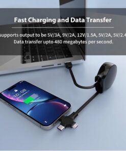 40-Pack Retractable 3-in-1 Charging Cable, 115cm - Image 4