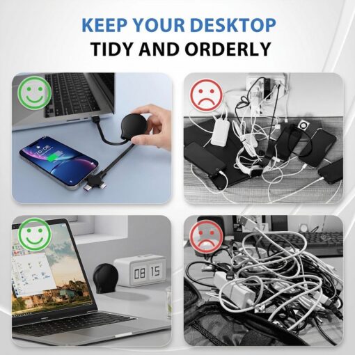 40-Pack Retractable 3-in-1 Charging Cable, 115cm – image 5