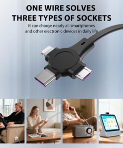 40-Pack Retractable 3-in-1 Charging Cable, 115cm - Image 6
