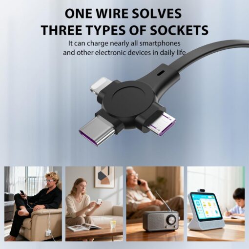 40-Pack Retractable 3-in-1 Charging Cable, 115cm – image 6