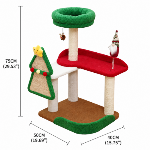 Christmas Cat Tree with Sisal Scratching Post – image 2