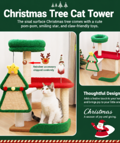 Christmas Cat Tree with Sisal Scratching Post - Image 3
