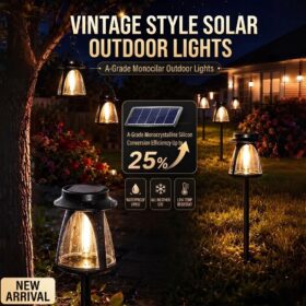 Solar Garden Lamp Set with Monocrystalline Panel – image 1