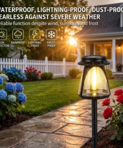 Vintage Solar Garden Lamps 8 Pack, Warm Light - Image 3