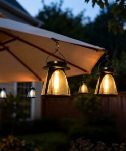 Vintage Solar Garden Lamps 8 Pack, Warm Light - Image 5