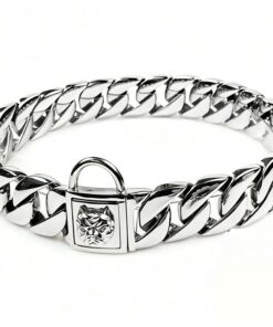 Stainless Steel Cuban Link Dog Collar with Dog Head Buckle - Image 4