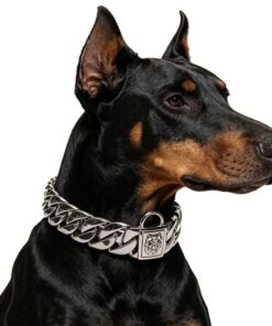 Stainless Steel Cuban Link Dog Collar with Dog Head Buckle - Image 5