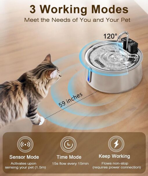 Does not apply Wireless Pet Fountain 4L Stainless Steel – image 4