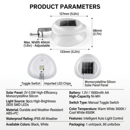 16 Pack Solar Fence Lights with Warm White Light – image 2
