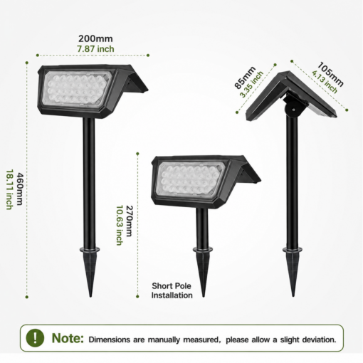 Solar Garden Spotlights 4 Pack, 3200K Warm White – image 3