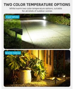 Solar Garden Spotlights 4 Pack, 3200K Warm White - Image 6