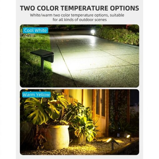 Solar Garden Spotlights 4 Pack, 3200K Warm White – image 6