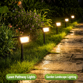 Solar Garden Spotlights 6500K, 6 Pack – image 1