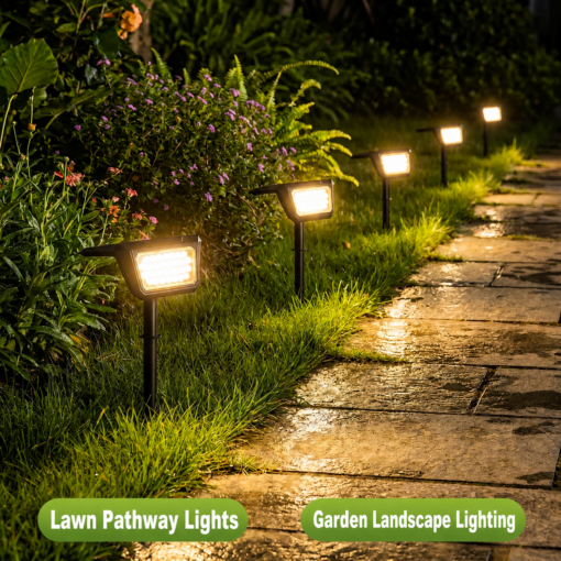 Solar Garden Spotlights 6500K, 6 Pack – image 1